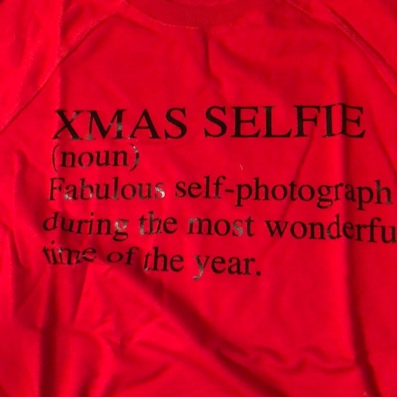 NWT Rebellious One graphic Christmas Sweatshirt- red size large - Picture 2 of 5